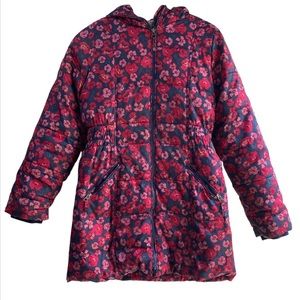 LAND'S End Fleece Lines Down ThermoPlume Coat Size Large (14)